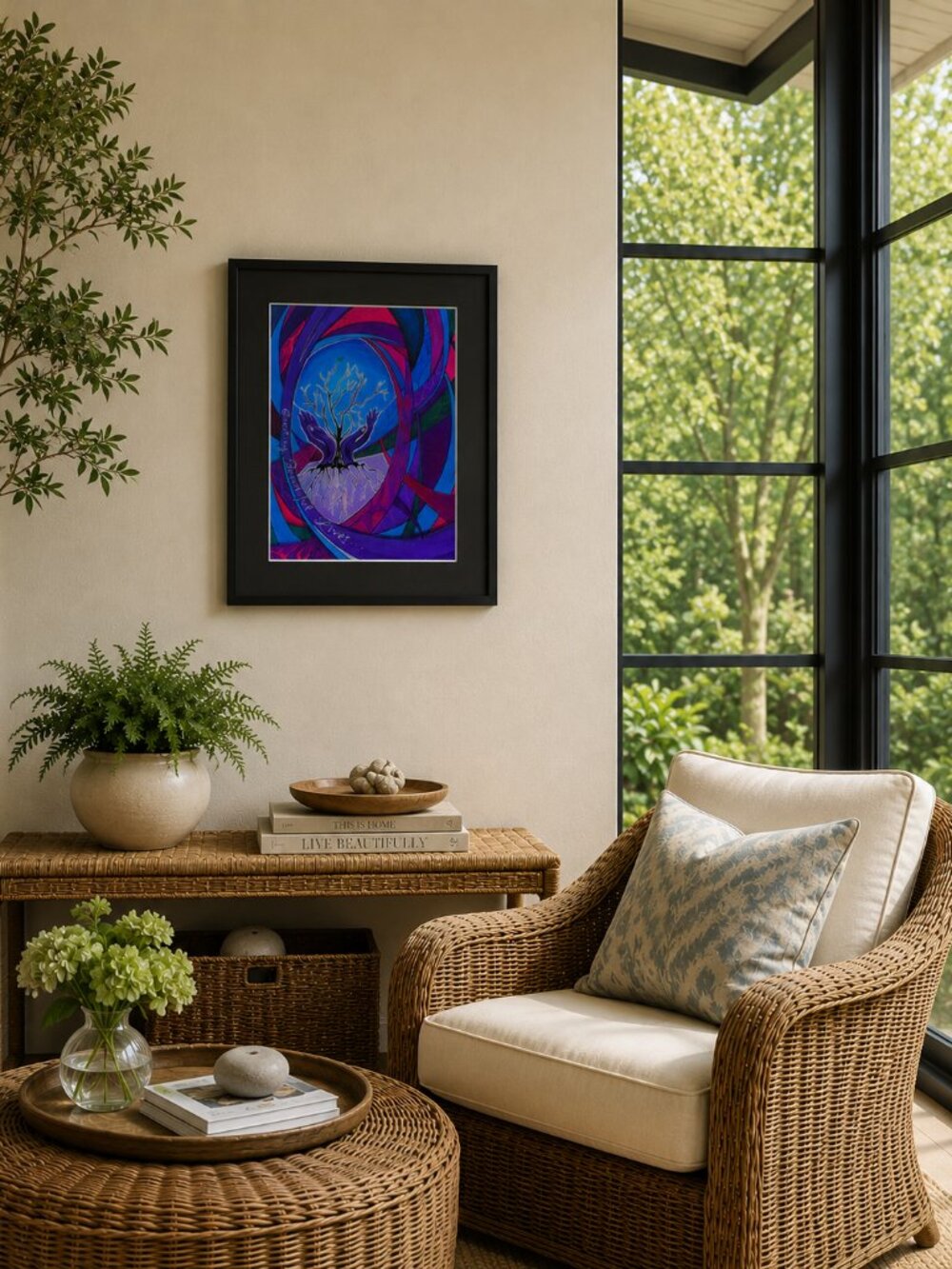 Abstract Spiritual Tree of Life Print Boho Meditation Wellness Pamela Cinnamon